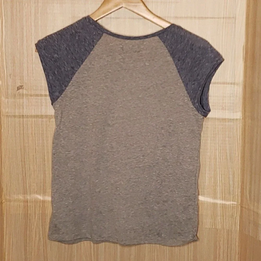 Gap Kids Girls New Grey Short Sleeve Pink Sequin Star Shirt XXL 16-18